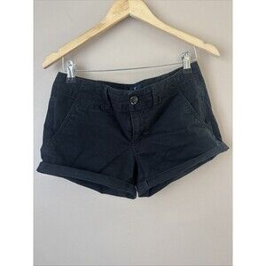 American Eagle Women’s Black Shortie Shorts Size 8 Low Rise Casual Y2K